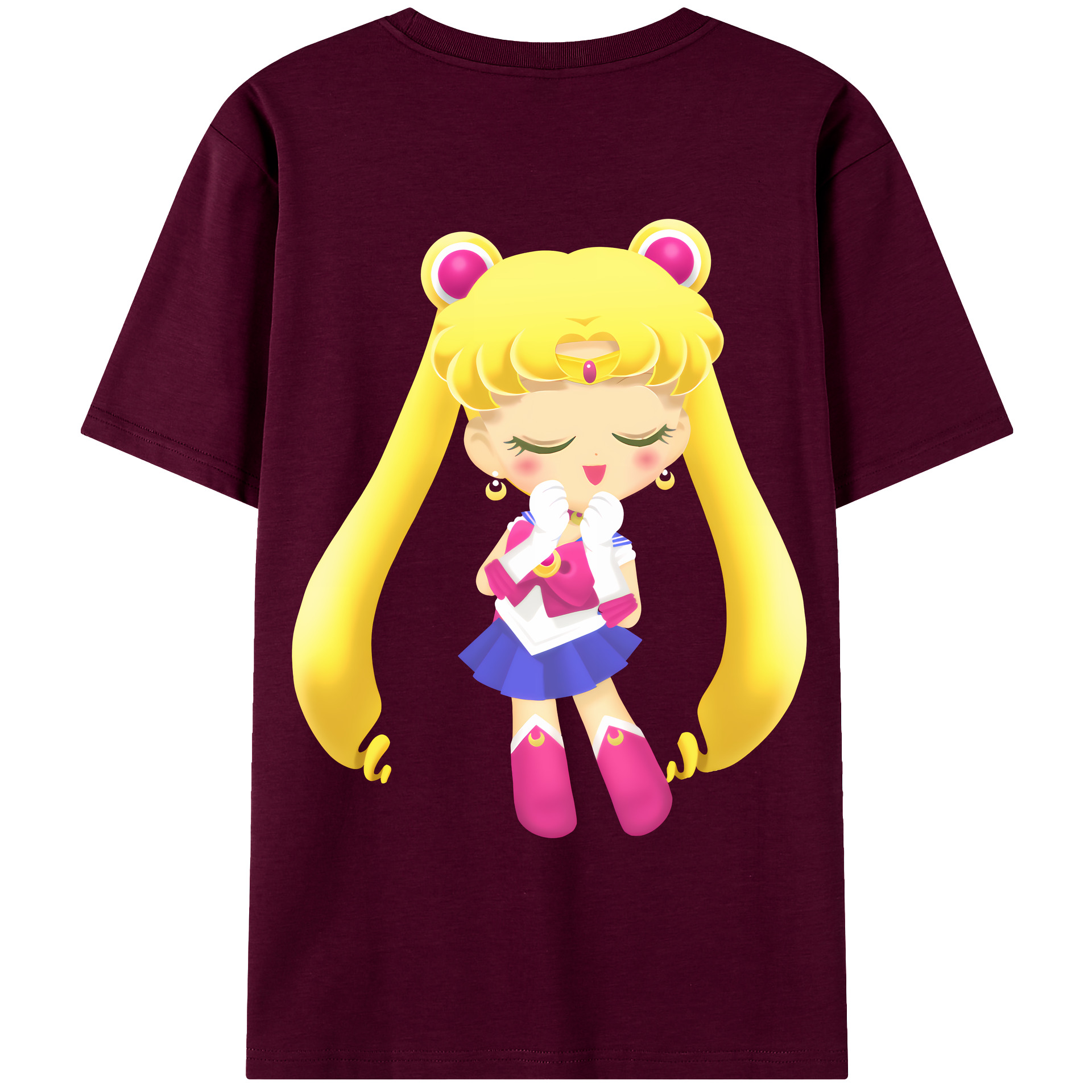 （画像用） 美少女戦士セーラームーン 月野 うさぎ つきの うさぎ Sailor Moon Tsukino Usagi レディース半袖Tシャツ(バックプリント)